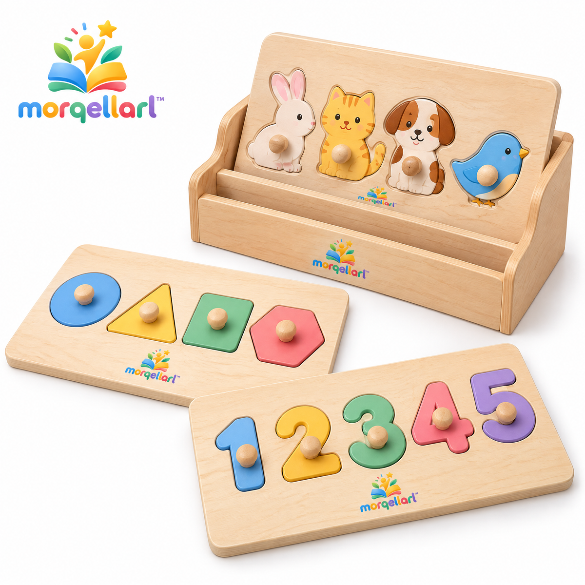 morqellarl™ Premium Wooden Learning Puzzle Collection