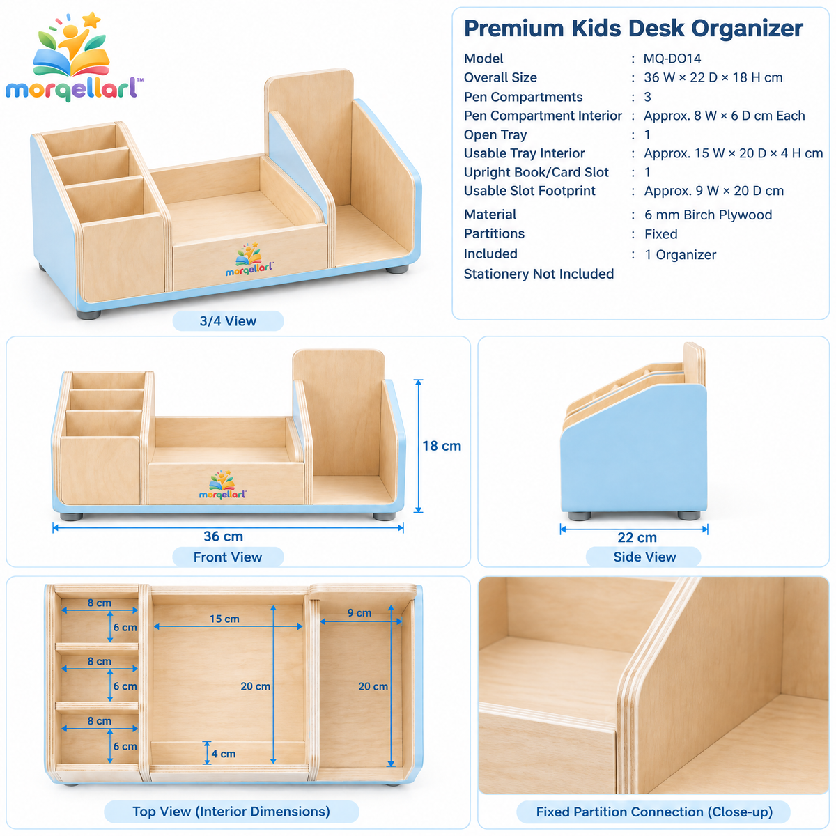 morqellarl™ Premium Kids Desk Organizer