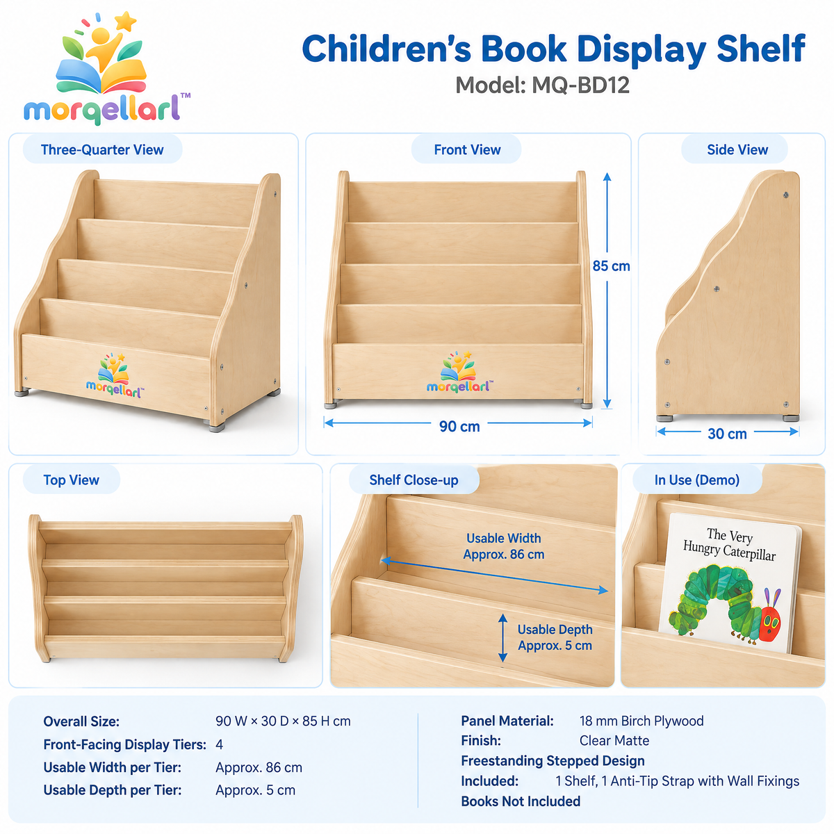 morqellarl™ Children’s Book Display Shelf