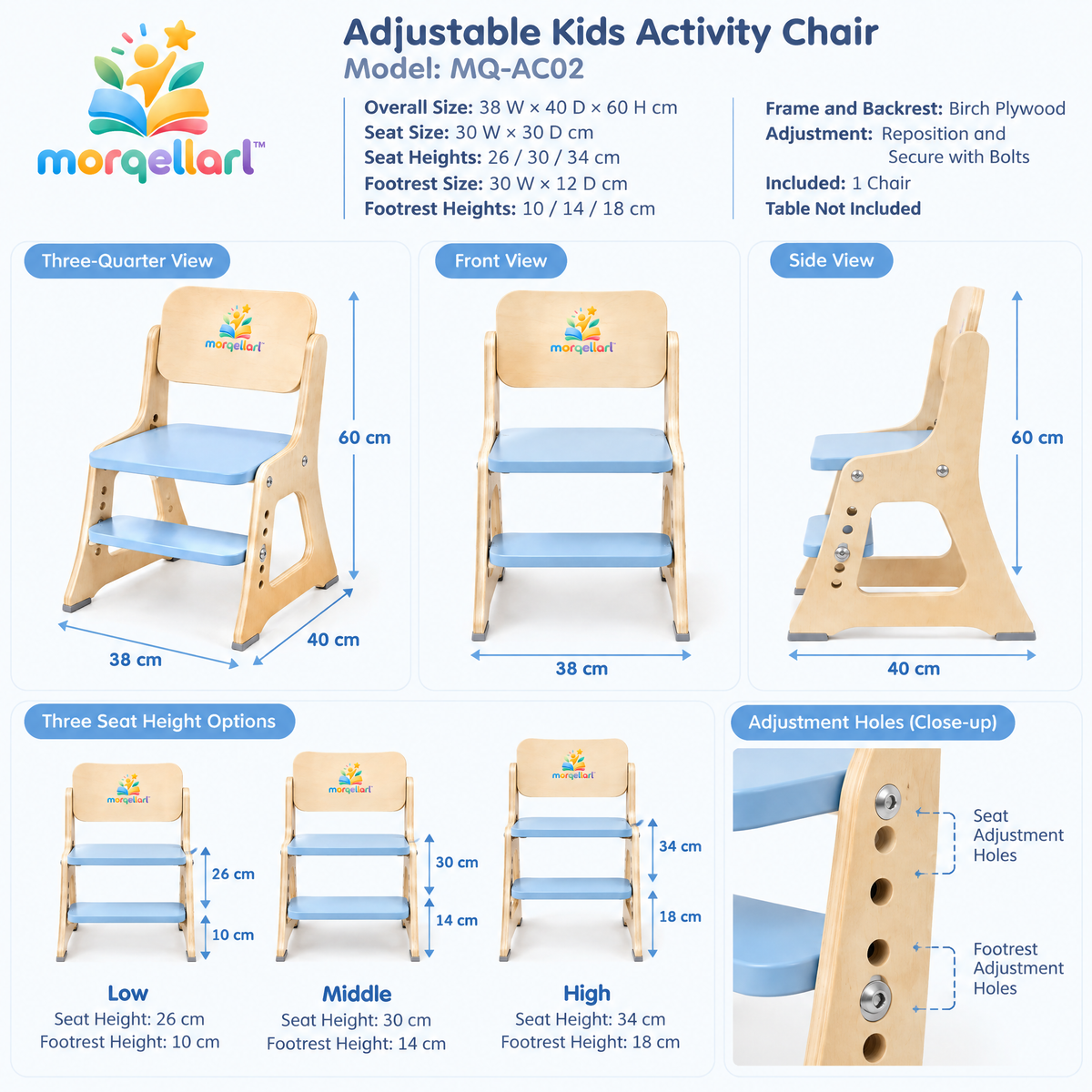 morqellarl™ Adjustable Kids Activity Chair
