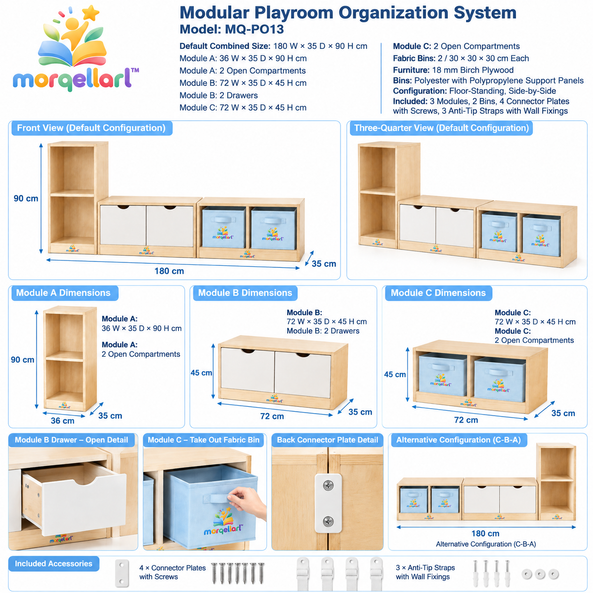 morqellarl™ Modular Playroom Organization System