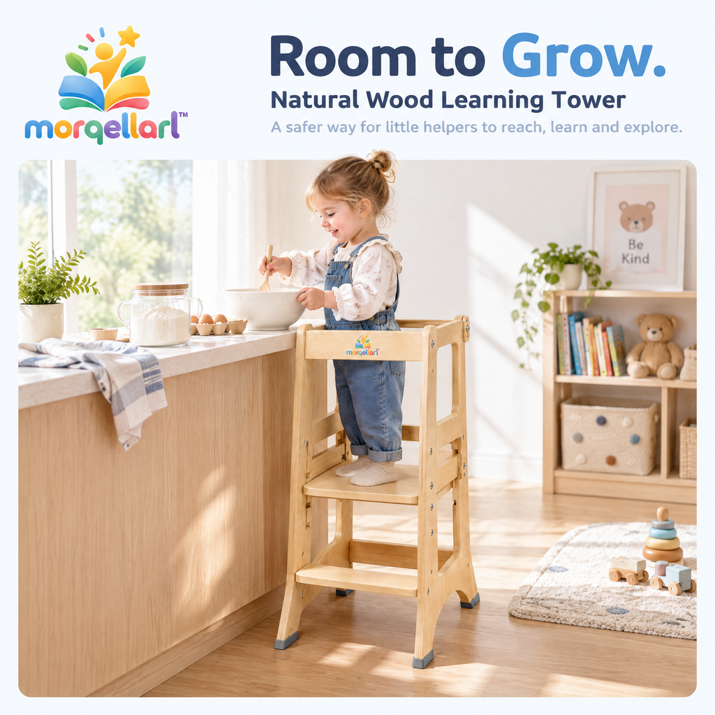 morqellarl™ Natural Wood Learning Tower
