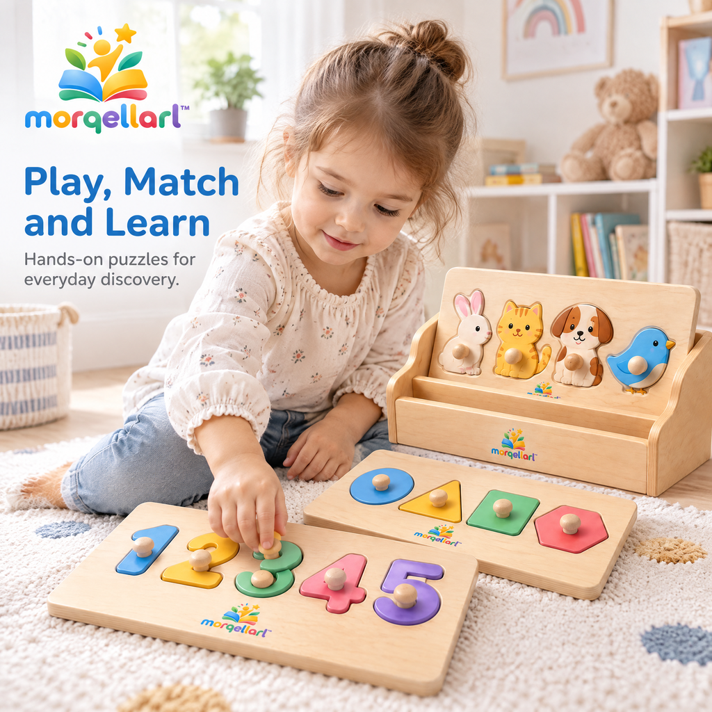 morqellarl™ Premium Wooden Learning Puzzle Collection