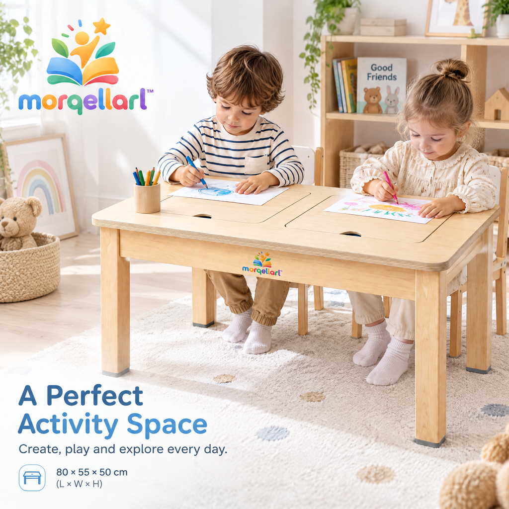 morqellarl™ Wooden Montessori Learning Table