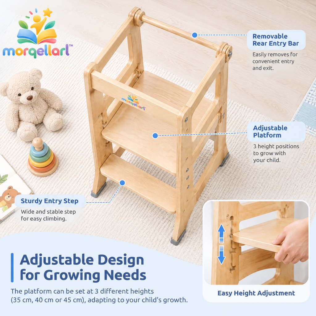 morqellarl™ Natural Wood Learning Tower