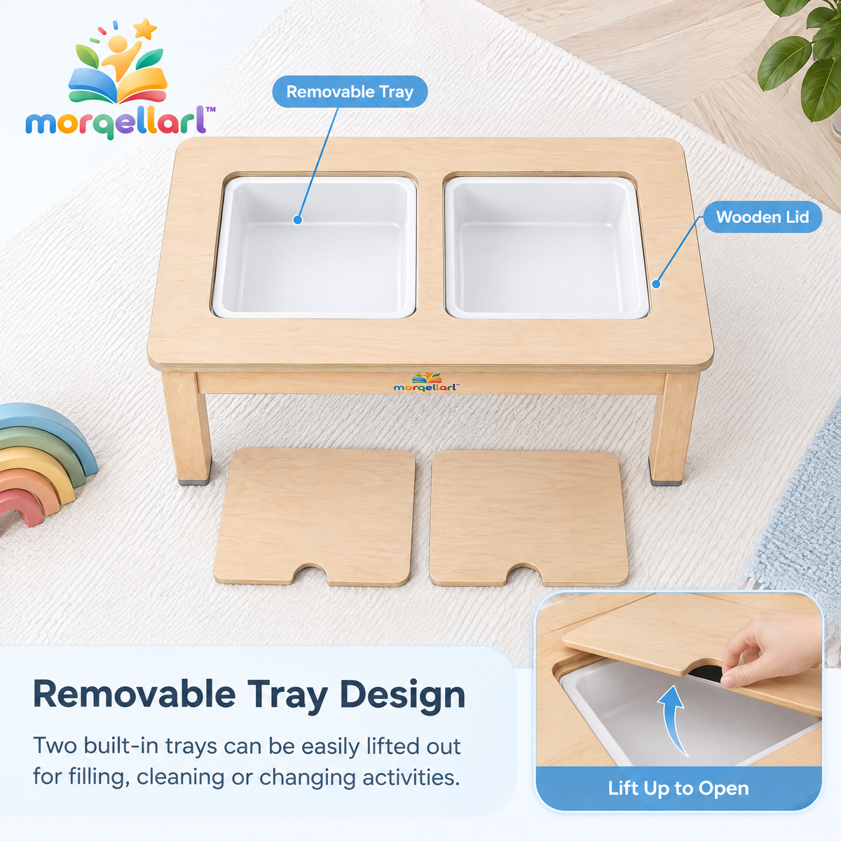 morqellarl™ Wooden Montessori Learning Table