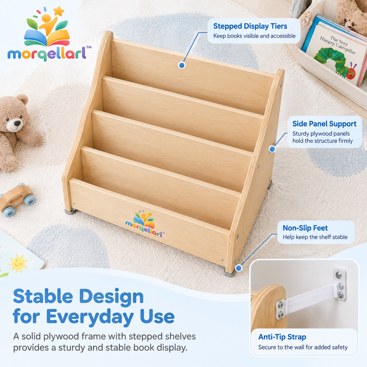 morqellarl™ Children’s Book Display Shelf
