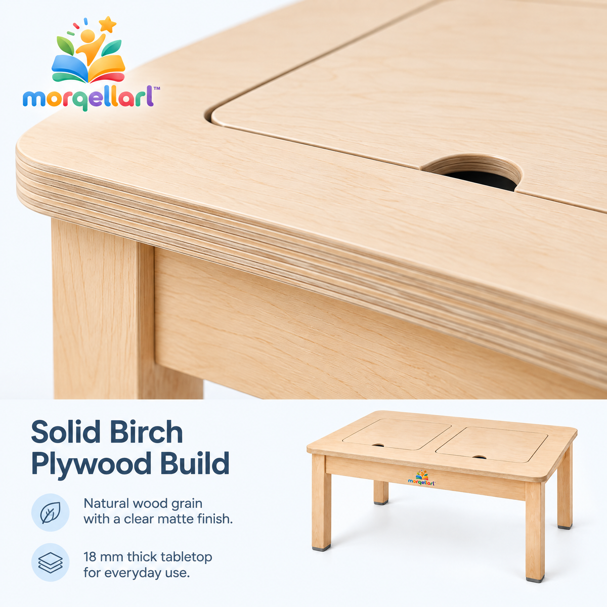 morqellarl™ Wooden Montessori Learning Table