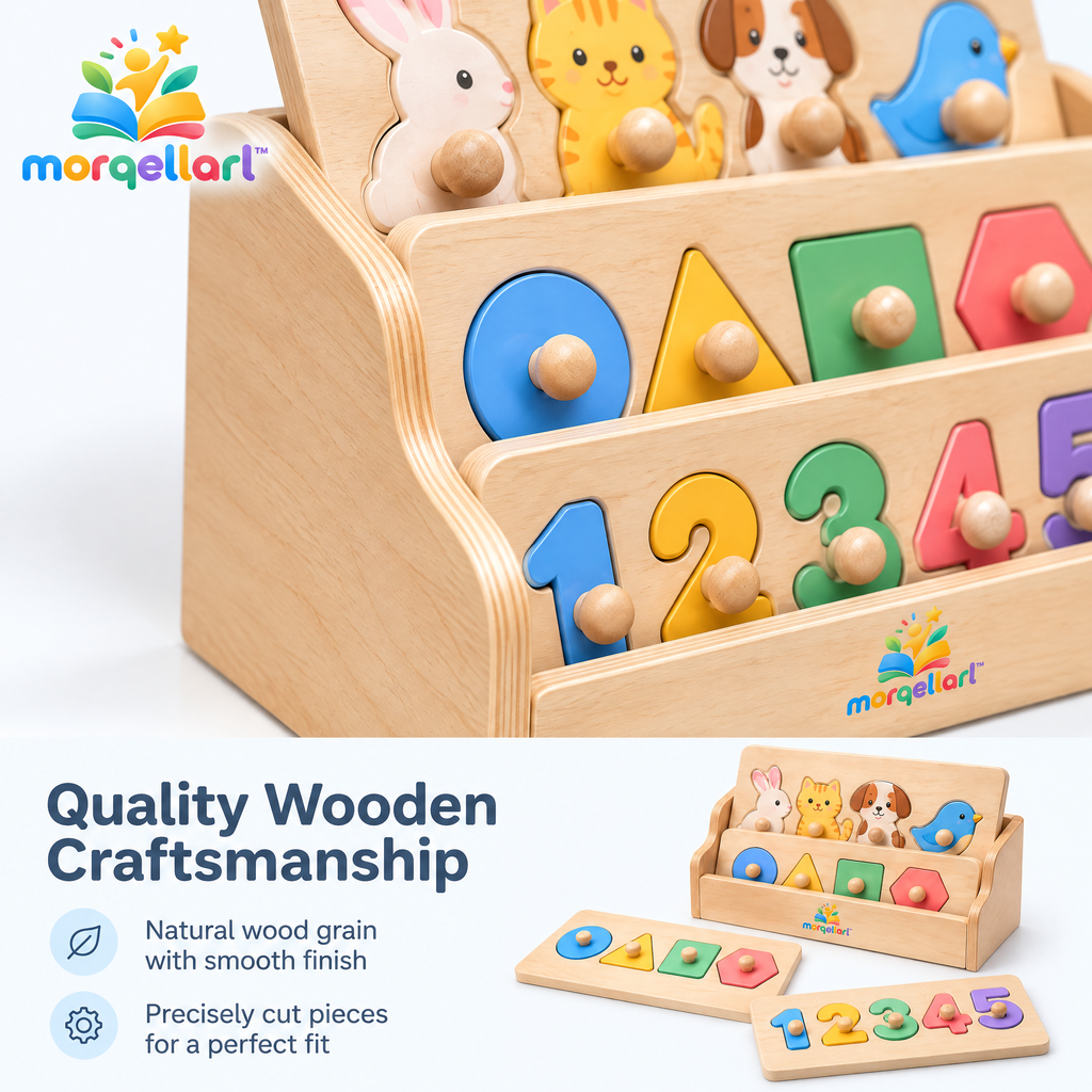 morqellarl™ Premium Wooden Learning Puzzle Collection