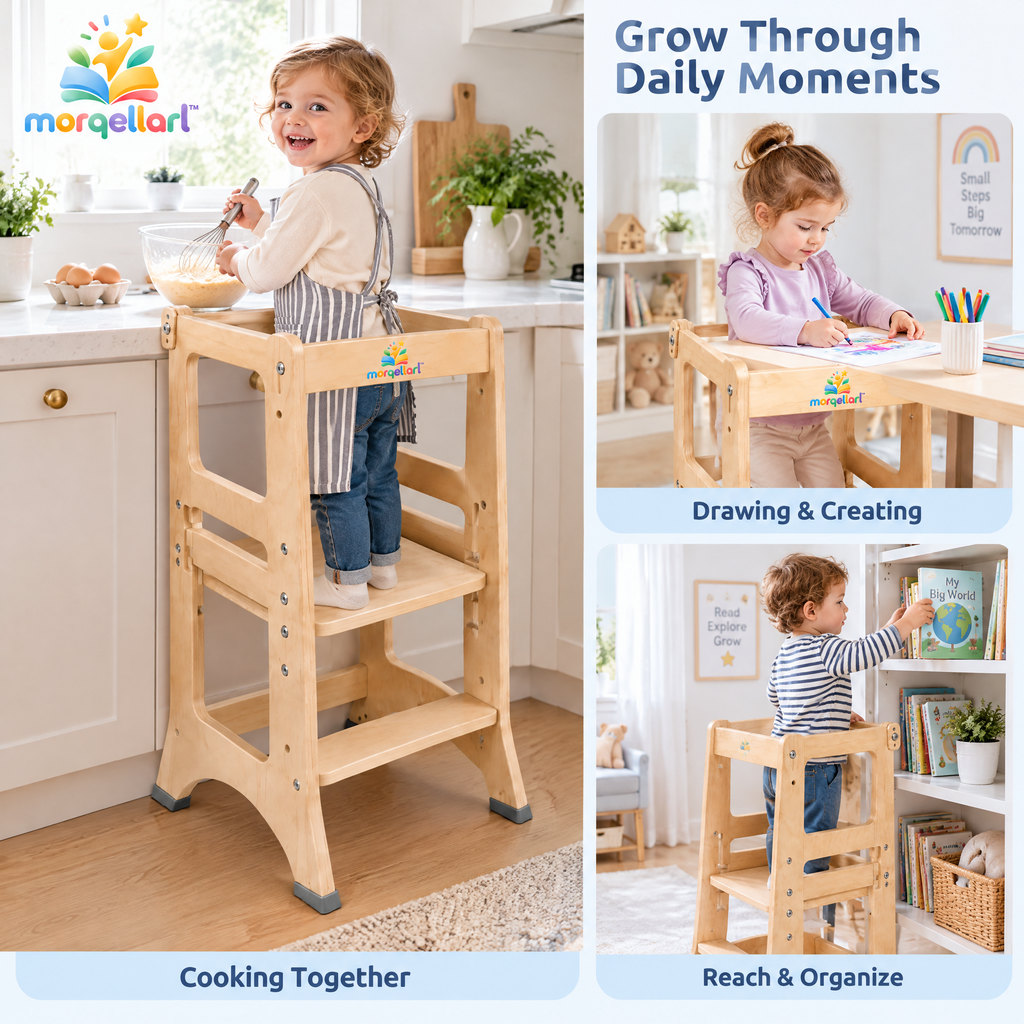 morqellarl™ Natural Wood Learning Tower