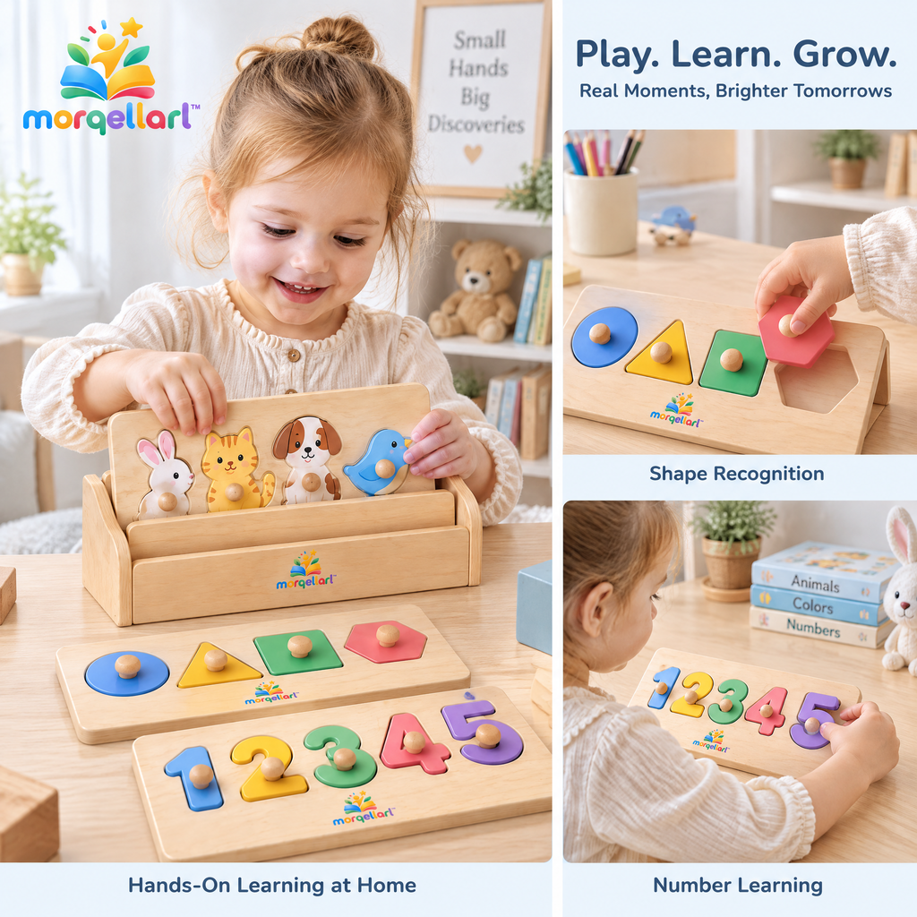 morqellarl™ Premium Wooden Learning Puzzle Collection