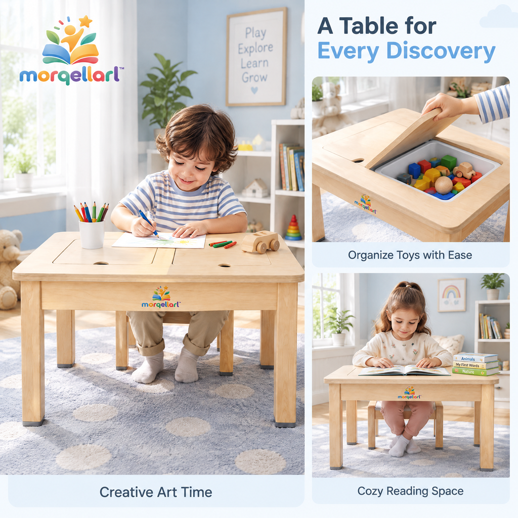 morqellarl™ Wooden Montessori Learning Table