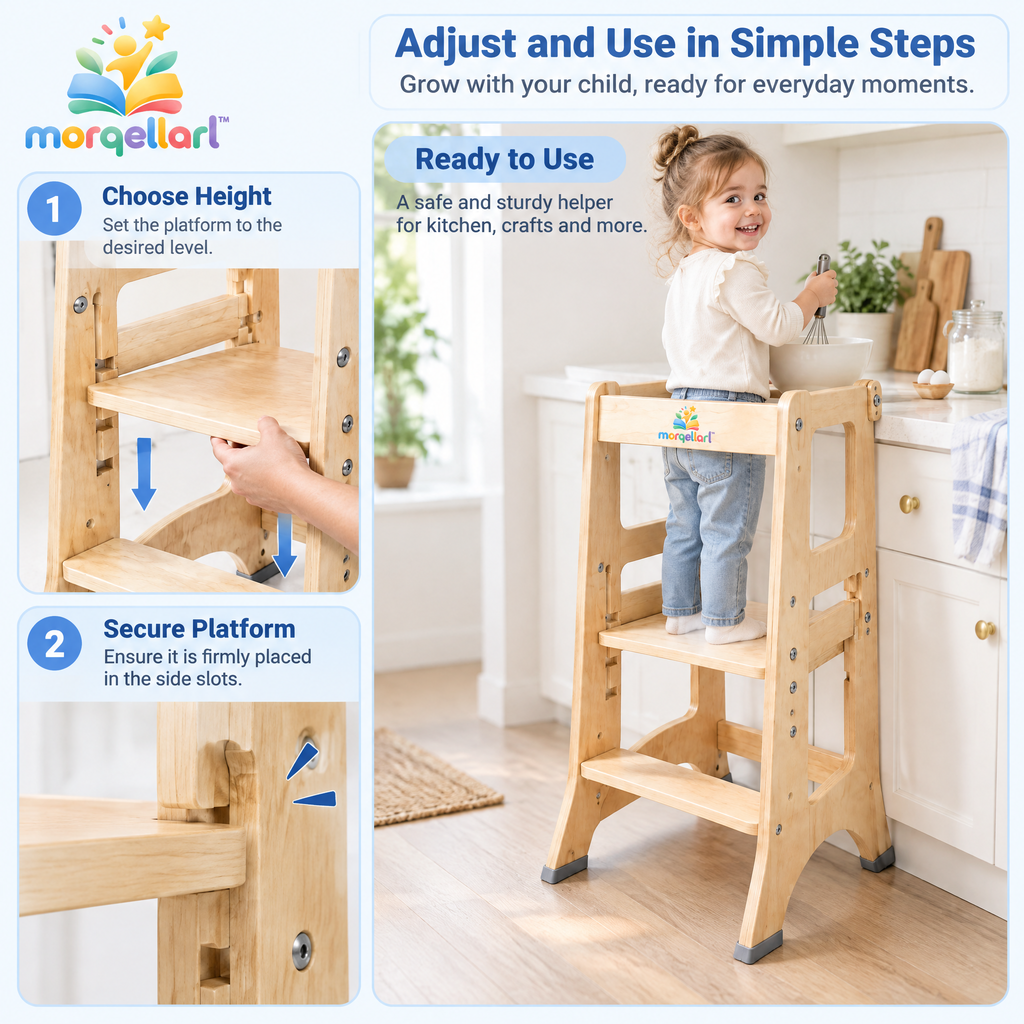 morqellarl™ Natural Wood Learning Tower