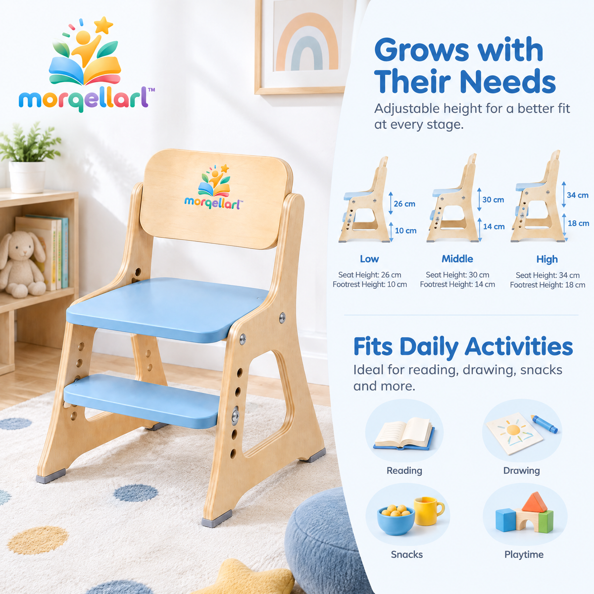 morqellarl™ Adjustable Kids Activity Chair