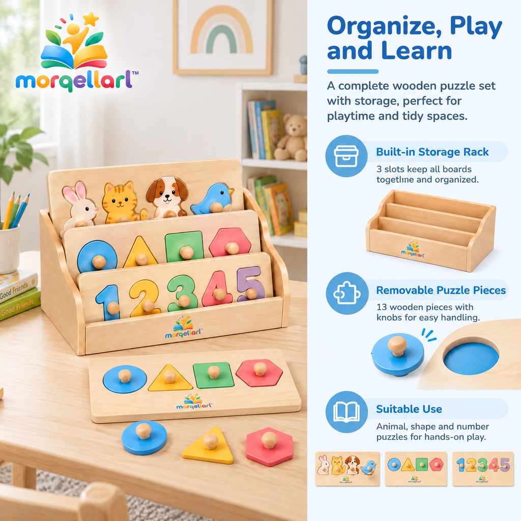 morqellarl™ Premium Wooden Learning Puzzle Collection