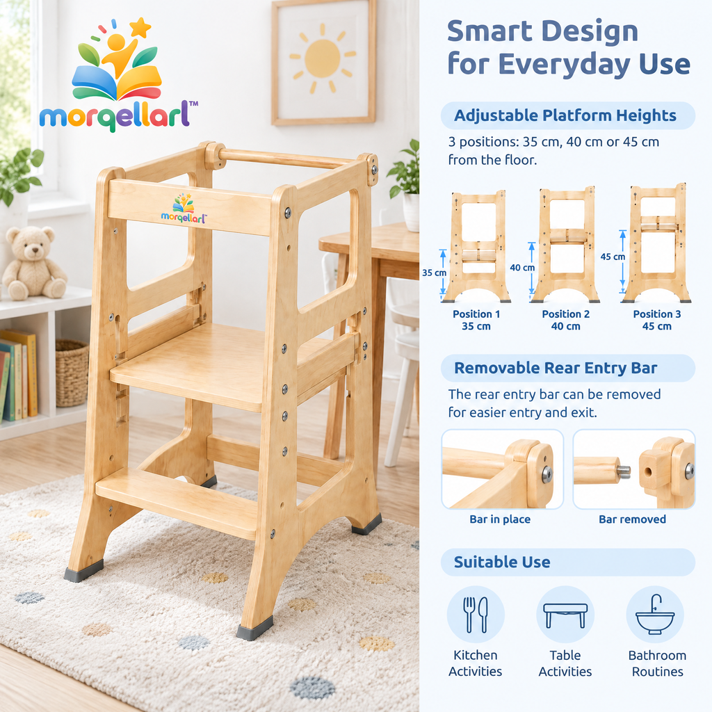 morqellarl™ Natural Wood Learning Tower