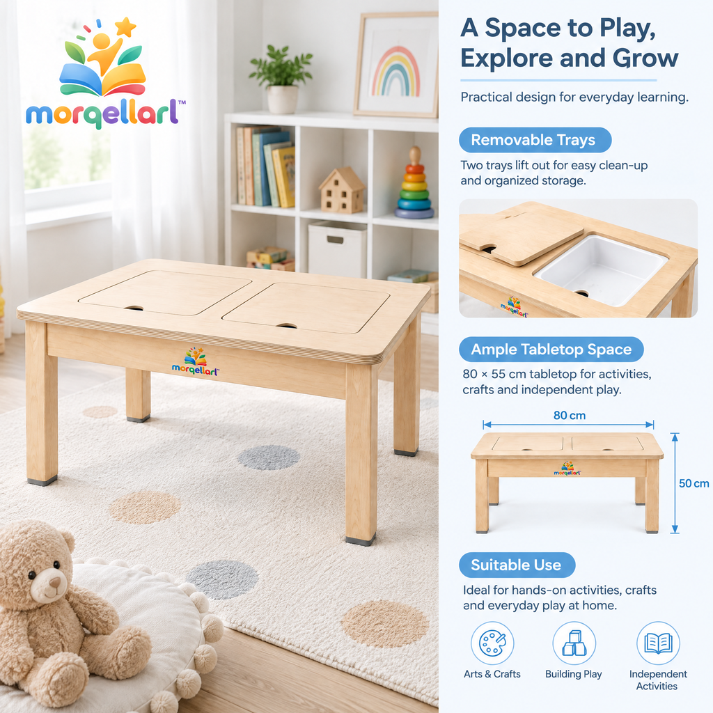 morqellarl™ Wooden Montessori Learning Table