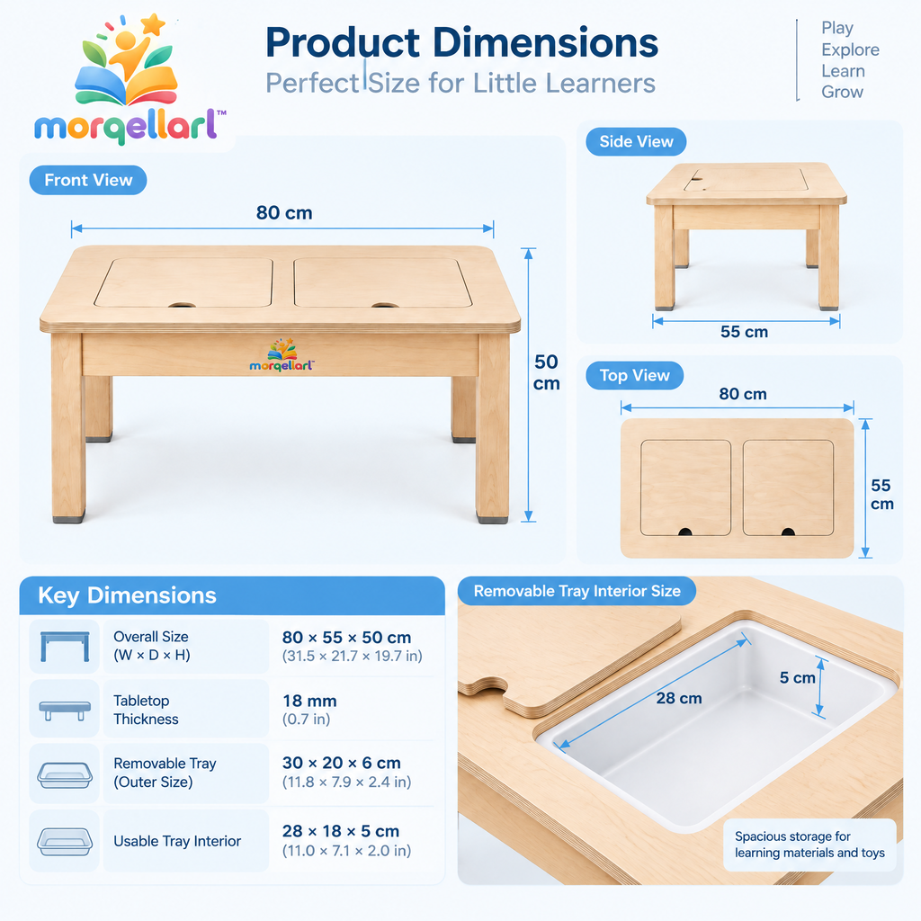 morqellarl™ Wooden Montessori Learning Table