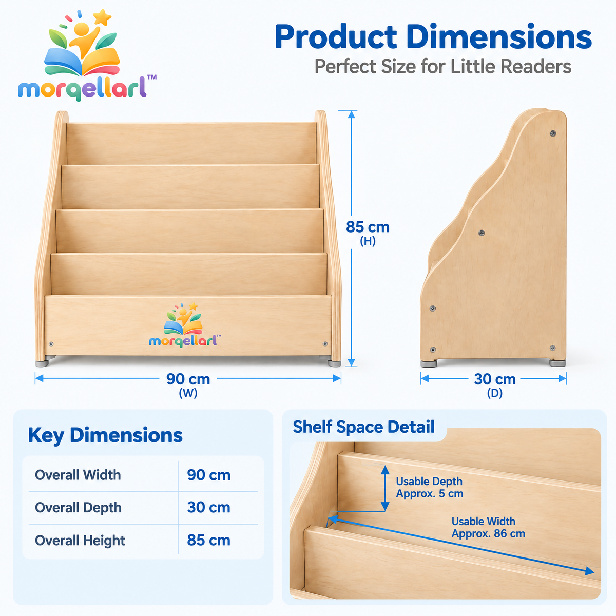 morqellarl™ Children’s Book Display Shelf