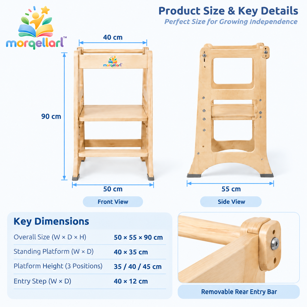morqellarl™ Natural Wood Learning Tower
